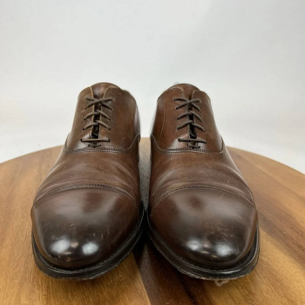Mens Too Boot‎ New York Brown Burnished Leather Brouge Dress Oxfords Size 11.5 D